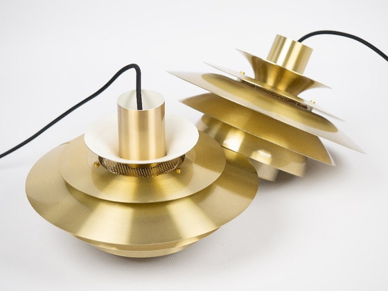 Image 1 of Coppia di 2 lampade a sospensione vintage danesi Verona di Kurt Wiborg, Jeka, anni '80