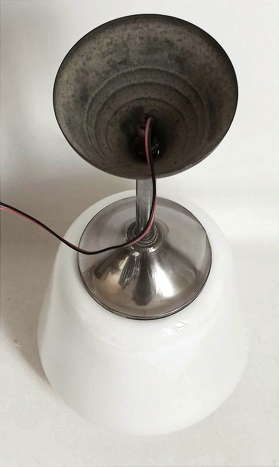 Image 1 of Suspension opaline Art Déco Hauteur 53 cm