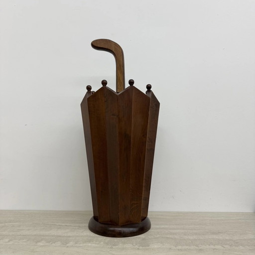 Paragüeros Art Déco de madera de castaño, Francia años 30
