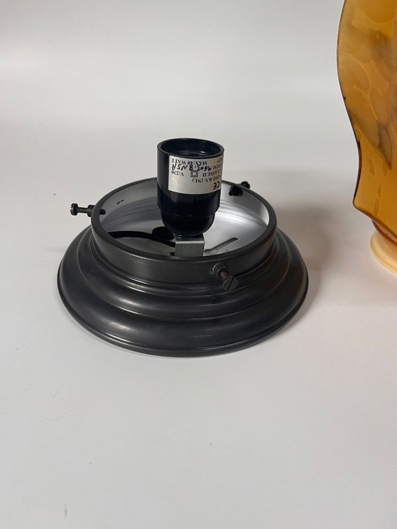 Image 1 of Art deco marmorierte Deckenlampe feine Form 1930s