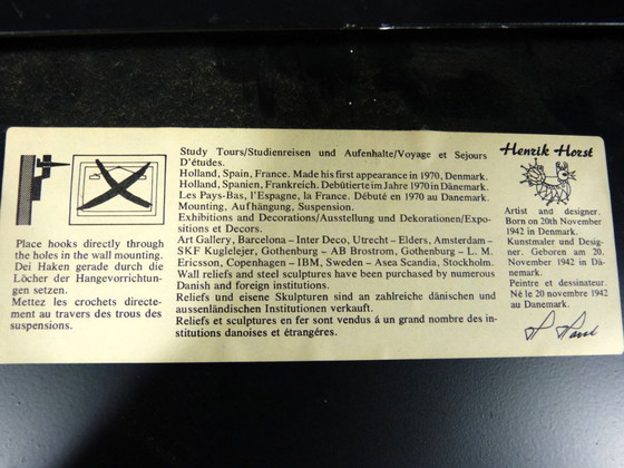 Image 1 of Grande scultura brutalista in ferro da parete di Henrik Horst