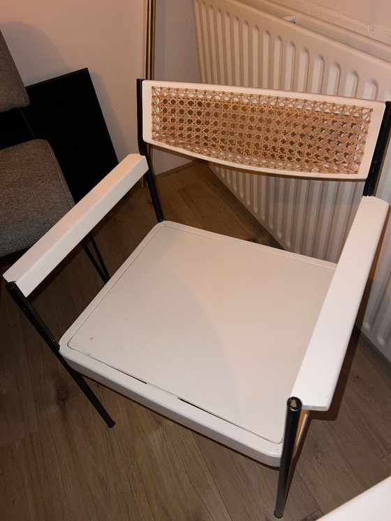 Image 1 of 2 sedie vintage bianche e nere con cinghie