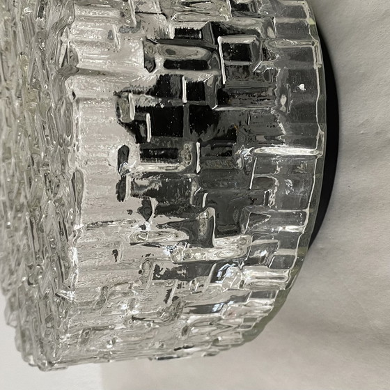 Image 1 of Applique Murale Plafonnier Verre 1970 1980 Seventies Eighties