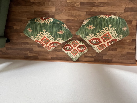 Sofá original de diseño de Giorgio Soressi (años 90) – Estilo posmoderno / Kilim – Herma, Sofás de 2 plazas (photo 12 of 12)