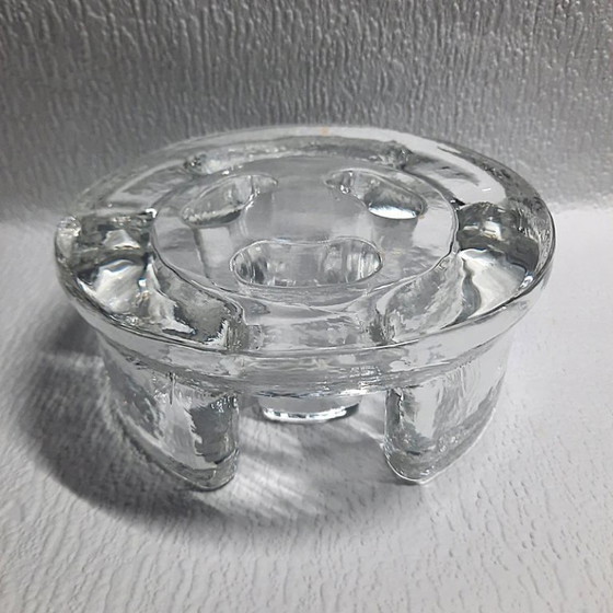 Image 1 of Chauffe-bougie vintage Georgshütte – Verre au design brutaliste d'Allemagne de l'Ouest (années 1970)