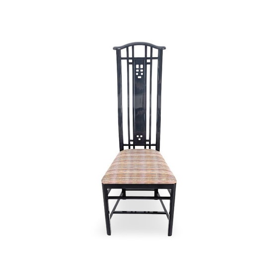Image 1 of Ensemble original de 4 chaises Giorgetti Umberto Asnago, noires, Italie