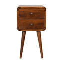 Mini bedside table in mango wood with a chestnut wood look