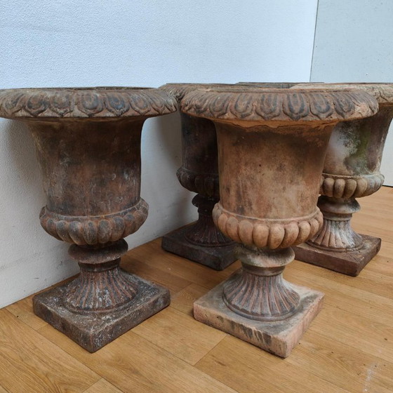 Image 1 of Set van 5 Vintage Franse tuinvazen bloembakken tuinvaas