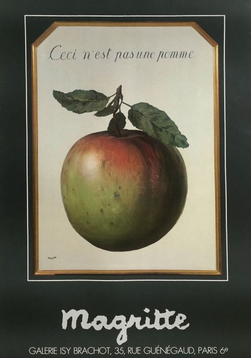 René Magritte, Isy Brachot - This is not an apple poster