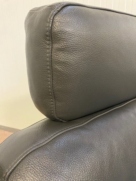 Image 1 of Schönes Echtes Leder Schwarzes U-förmiges Sofa