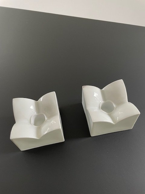 Image 1 of Set van 2 Vintage Porseleinen Kaarsenhouders | Arzberg Design