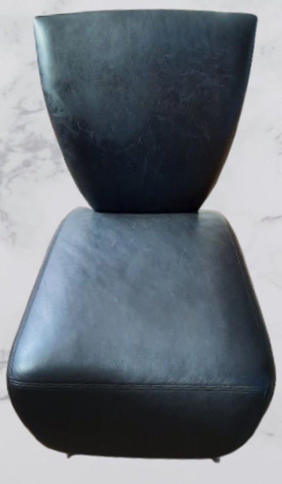Image 1 of Sillón de cuero Dauphin "Bobo" de Dietmar Scharping - Diseño postmoderno de los años 90