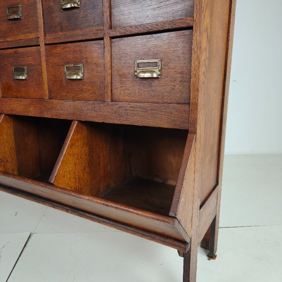 Image 1 of Oak apothecary cabinet from the early 20th century with 42 drawers