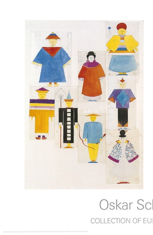 Schlemmer, Oskar - The nightingale, eight figurines, the nightingale, seven figurines - Art print