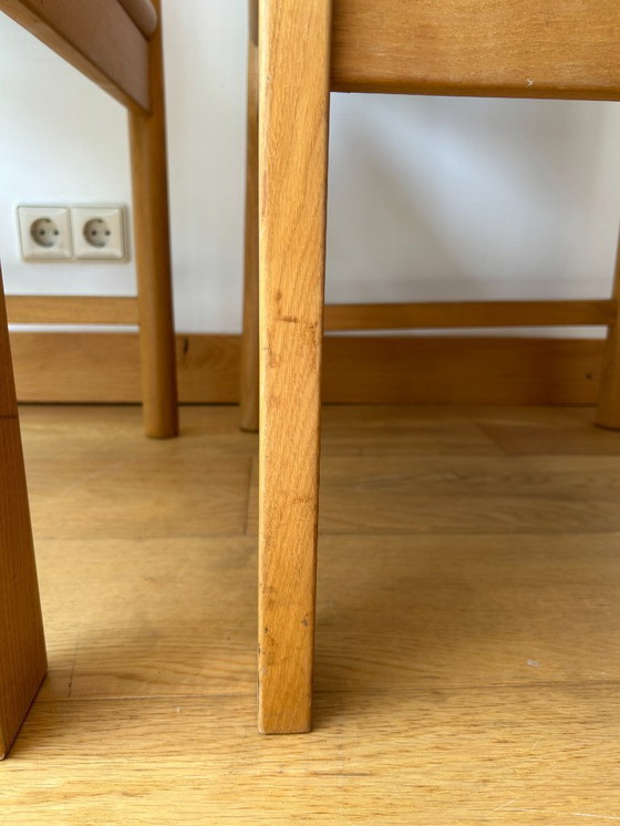 Image 1 of Set of 2 Vintage Safari Chairs - Dark Brown Leather & Oak