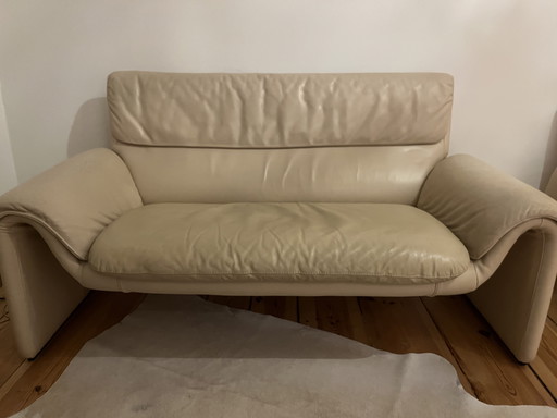 De Sede DS 2011/2 Two-seater leather sofa couch Contemporary Bauhaus Mid Century Space Age