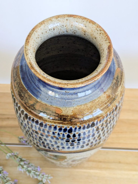 Large hand-painted 32 cm Mexican Tonalá pottery vase 1970s – Ceramic, Vintage (photo 9 of 13)