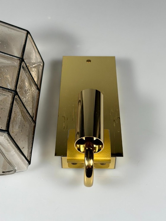 Image 1 of Lámpara de pared de los años 60/70, Glassworks Limburg, Alemania, vidrio y metal.