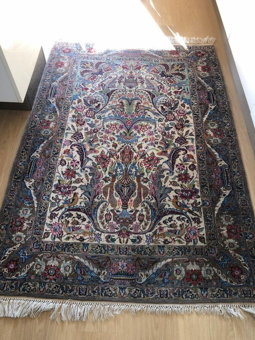 Zertifizierter handgeknüpfter Isfahan Kork Perserteppich 161 × 113 cm