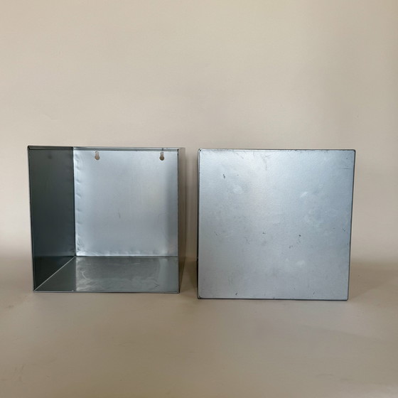 Image 1 of Coppia di mensole anni '70 in acciaio inox spazzolato