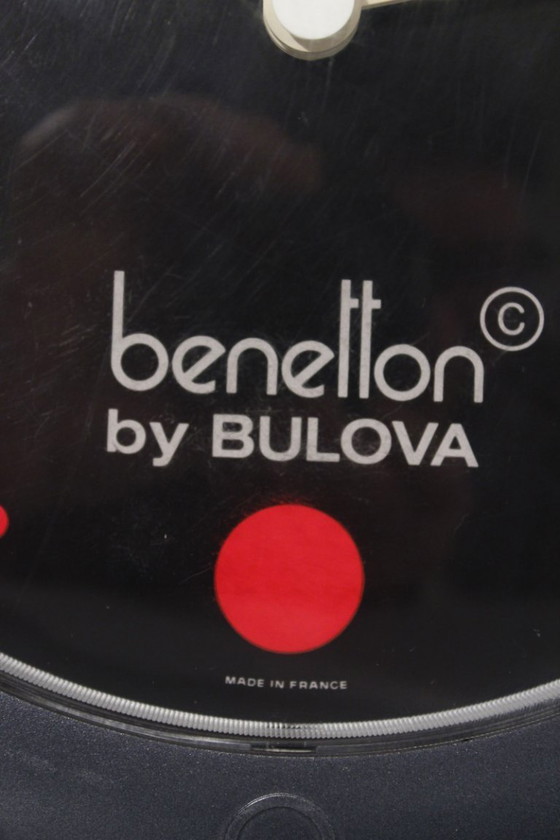 Image 1 of Horloge vintage Benetton by Bulova design post-moderne 1990s