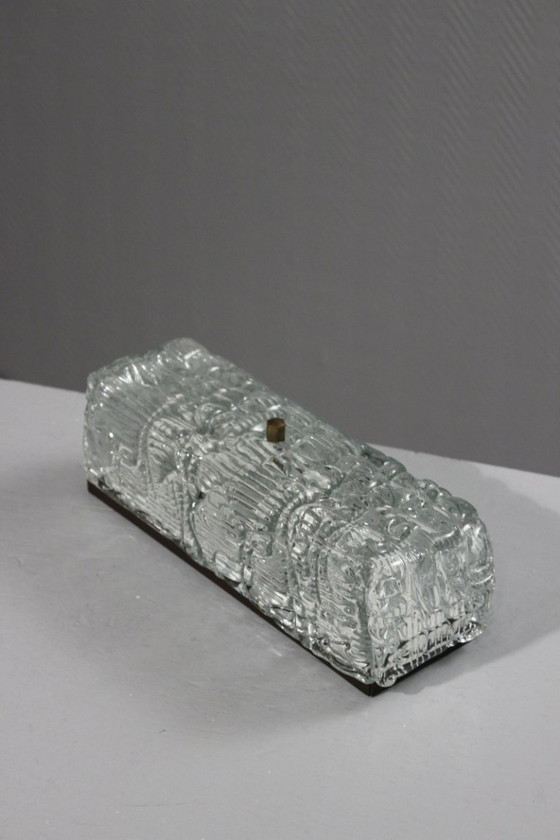 Image 1 of Applique da parete anni '70 in vetro satinato modellato in stile Kaiser, design Erco Limburg