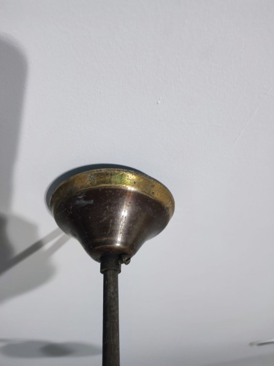 Image 1 of Plafonnier vintage en laiton à 3 bras – Entièrement recâblé et prêt à l'emploi