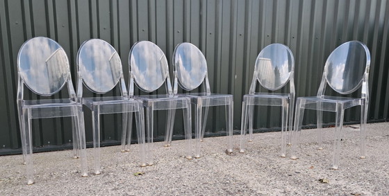 Image 1 of 6 Victoria Ghost chairs by Kartell, designed by Philippe Starck