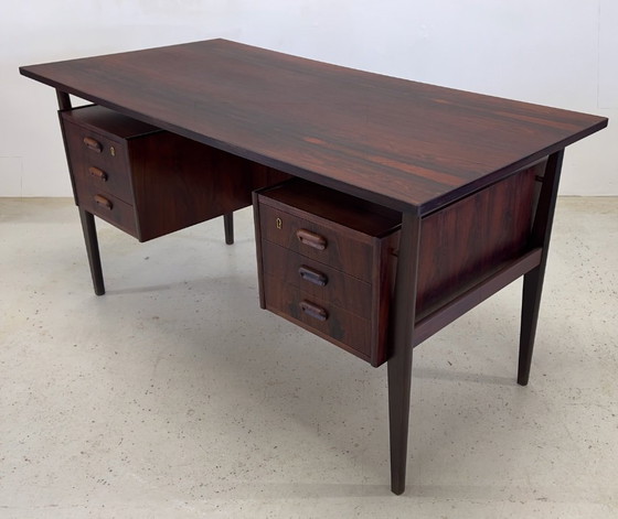 Image 1 of Rosewood Desk By Gunnar Nielsen For Tibergaard, 1960s.