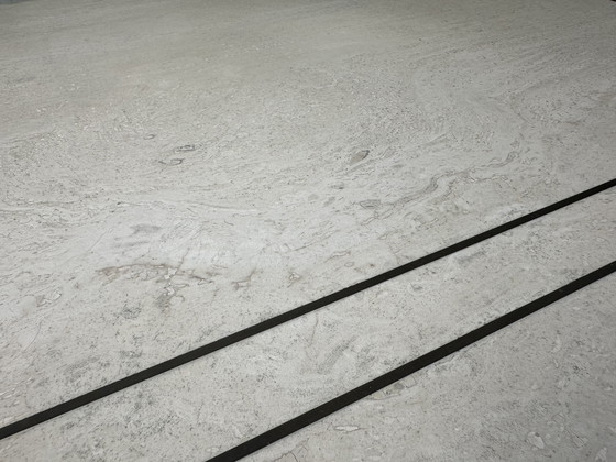 Image 1 of Vintage coffee table / side table - travertine and brass