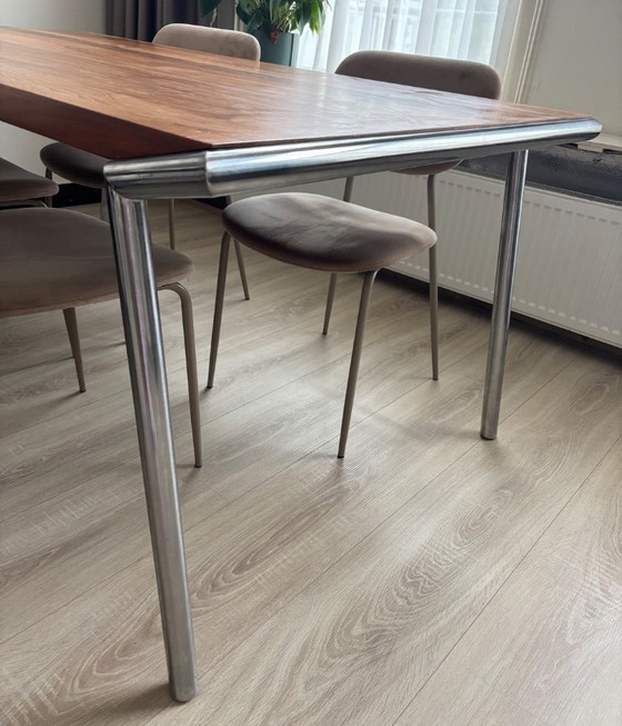 Table de salle à manger Harvink, Tables de salle à manger, Bois, Métal, Marron, Modern (photo 4 sur 5)