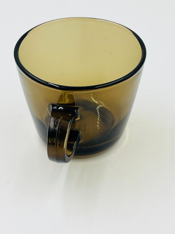 Image 1 of Set van 6 vintage amberkleurige glazen bekers van Seca Service Station