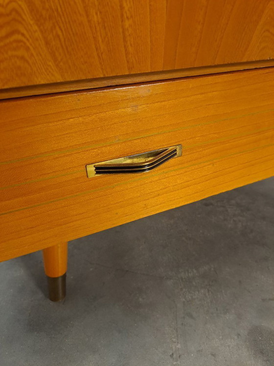 Image 1 of TV audio LP furniture with brass handles and slanted legs
