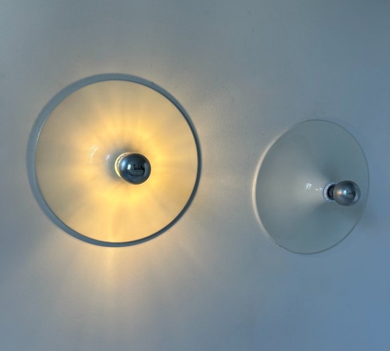 Image 1 of Coppia di applique vintage, metallo laccato bianco, Italia 1970.