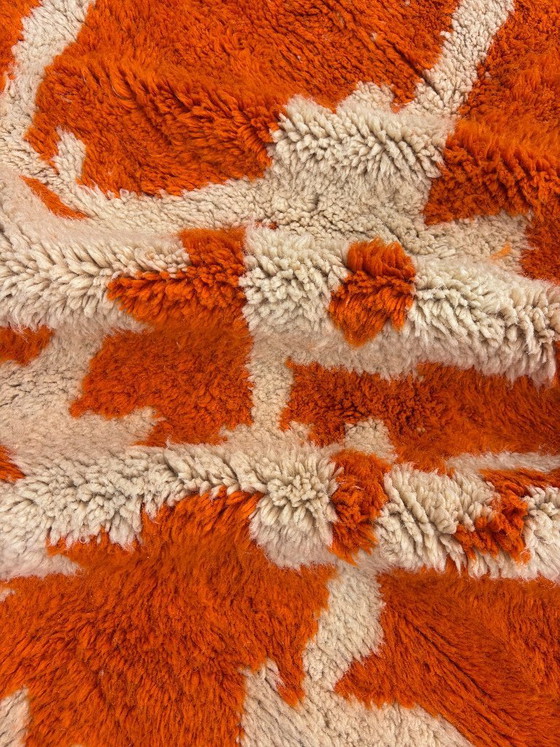 Image 1 of Verbrand oranje Marokkaans Mrirt tapijt 210x320 cm – Handgemaakt luxe wollen tapijt