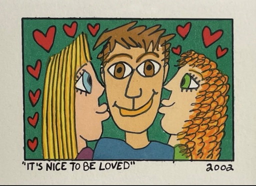 Original Screen Print by James Rizzi: "It's Nice to Be Loved, 2002"