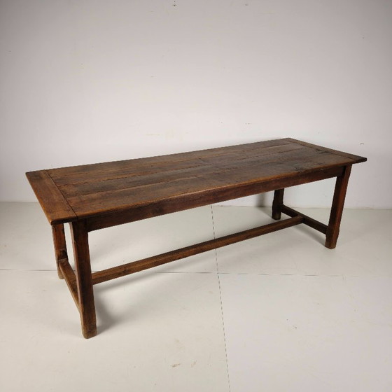 Image 1 of Table de ferme française en chêne, XIXe siècle