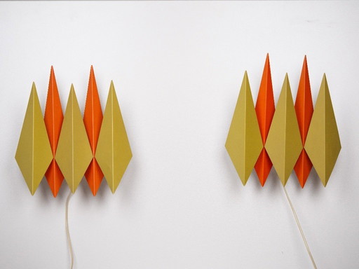 Paire de 2 appliques murales vintage danoises Diamant par Holm Sorensen, années 1960