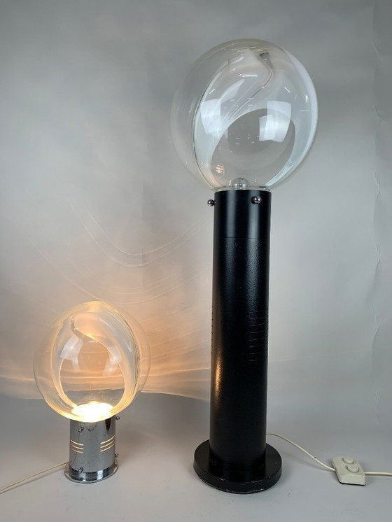 Image 1 of LAMPADA DA TERRA A MEMBRANA VINTAGE ITALIANA DI ZUCCHERI per Venini