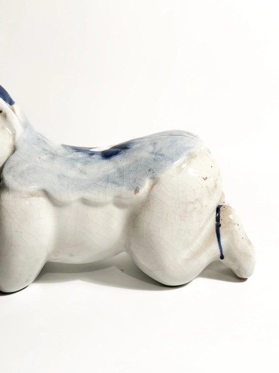 Cuscino in ceramica cinese bianca con decorazioni blu Cina, anni '30 – Oggetti decorativi (photo 5 of 9)
