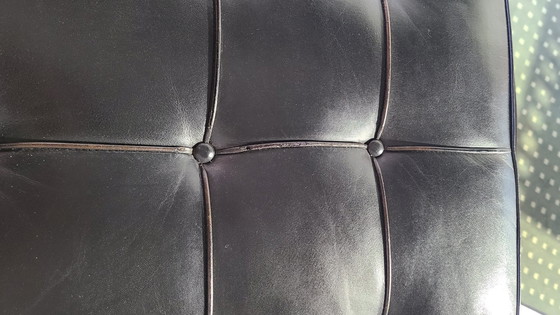 Image 1 of Paar vintage "Barcelona" leren fauteuils van Mies Van Der Rohe voor knoll, 1970