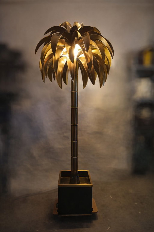 Large Maison Jansen Palm Lamp – 185 cm – Christian Tecoueyres – Original