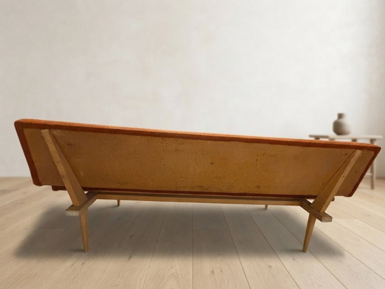 Opklapbaar dagbed uit het midden van de eeuw van Miroslav Navrátil, oranje bekleding, jaren 60, – Slaapbanken (photo 8 of 11)