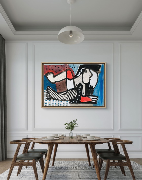 Image 1 of Nude in Chromatic Construction c.2000 - High-quality painting