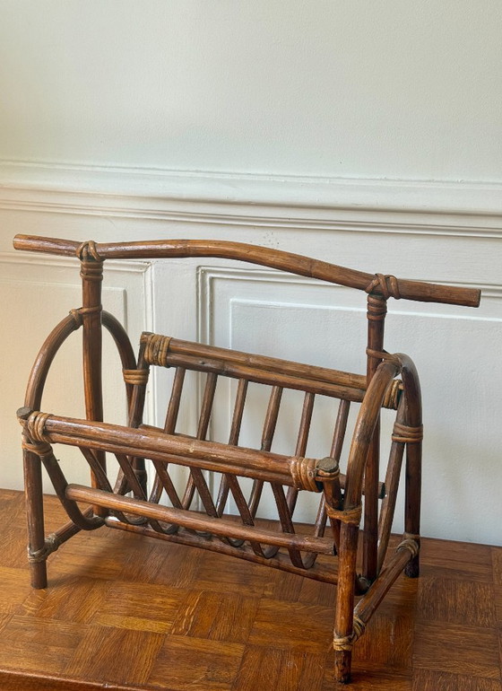 Rattan Magazine Rack – Wood (photo 5 of 9)
