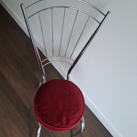 Image 1 of Ensemble de 2 chaises chromées vintage avec coussins