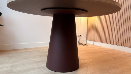 Image 1 of Mesa de comedor redonda de linóleo Faust de 130 cm - contrachapado de abedul