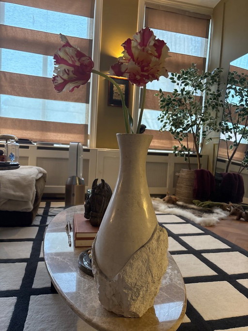 Solid Travertine Marble Vase