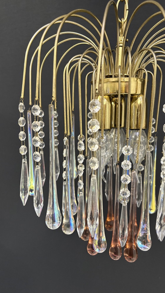 Image 1 of Lampada a goccia a cascata di Murano in stile Paolo Venini