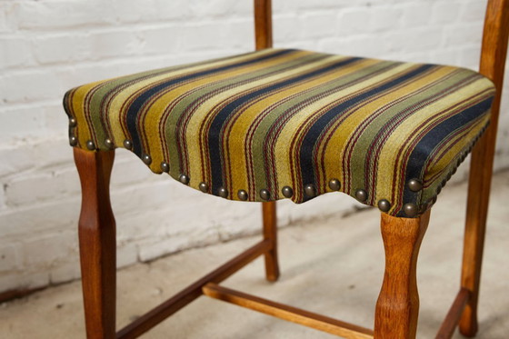 Image 1 of 4x oak and wool dining room chairs by Henning Kjaernulf, 1960's